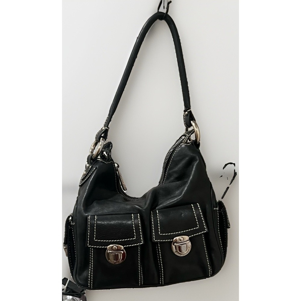 Y2k Marc Jacobs Black "Blake" Hobo Bag - Silver Multi-Pocket "Gilmore Girls "